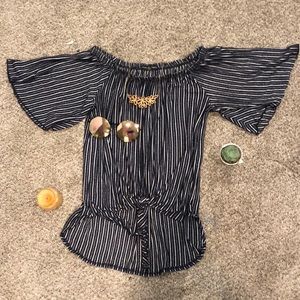 Off the Shoulder high low shirt